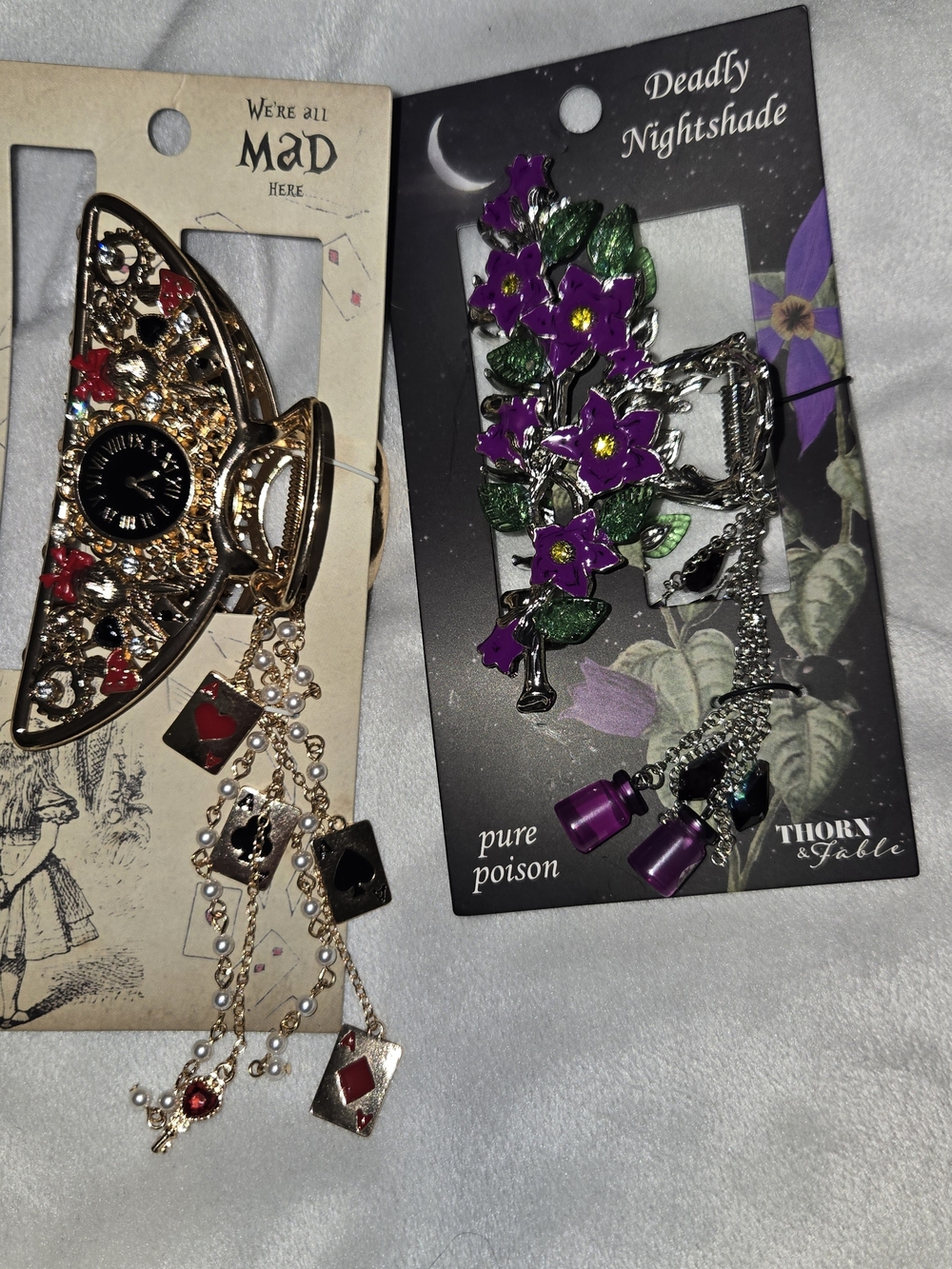 Deadly Nightshade & Alice and Wonderland Hair Clips by Thorn & Fable